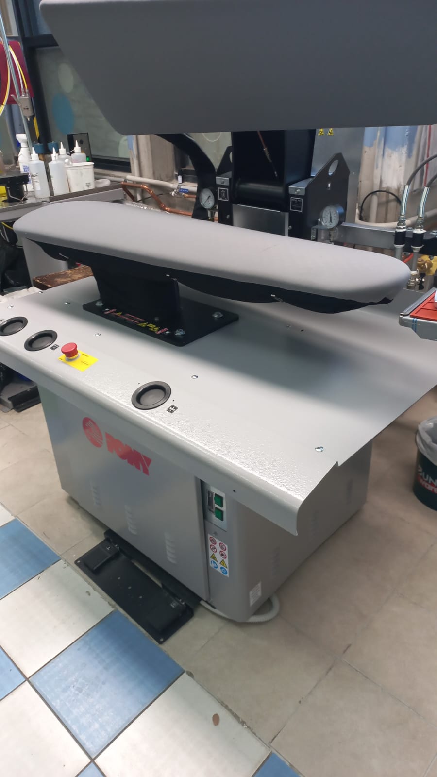 Professional garment press in the Sew Stunning Melbourne workshop
